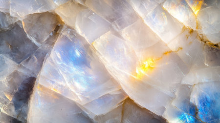 Polished moonstone capturing its milky iridescence and subtle colors.の素材
