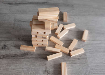logic and cordination game, balance, game for kids, no stress with wooden blocks