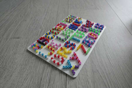 thermo mosaic beads plastic letters handmadeの写真素材