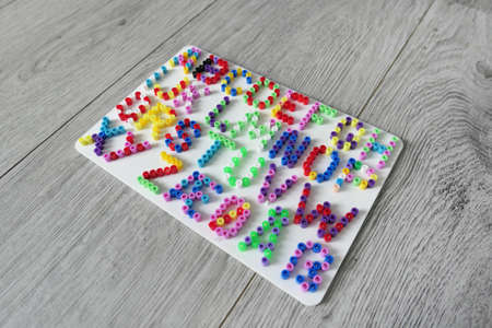 thermo mosaic beads plastic letters handmadeの写真素材