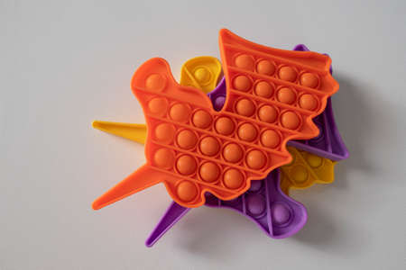Push Pop Bubble. colorful toy on a white background. pop up silicone toy. Silicone toy antistress