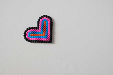 thermo mosaic ready-made figurines in the form heart colorful on white background