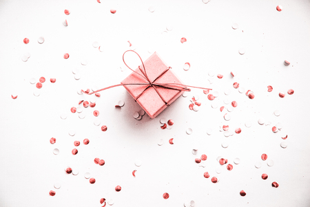 Christmas background,  living coral, color 2019, the main trendの写真素材