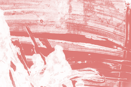 living coral, color of the 2019 year brush paint strokeの写真素材