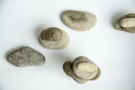 sea  stones, pebbles on white isolated background