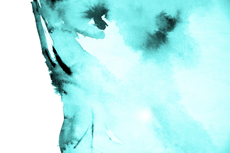 mint green blue and white paint background texture with grunge brush strokesの写真素材