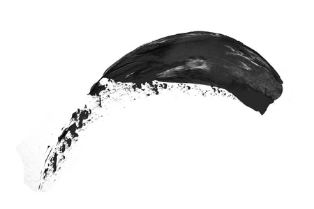black grey paint brush  spot stroke on isolated white backgroundの写真素材
