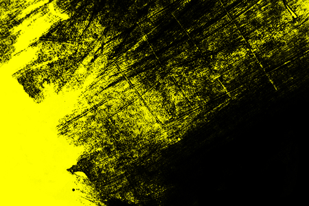 black yellow paint background texture with grunge brush strokesの写真素材