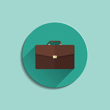 Vector illustration of briefcase. Icon in flat design with long shadow.のイラスト素材