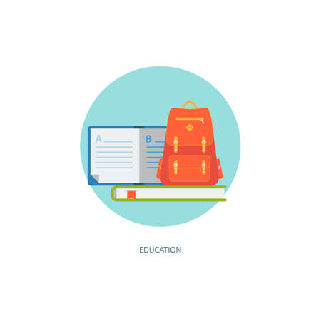 School icon in circle. Creative concept of education and on-line learning.のイラスト素材