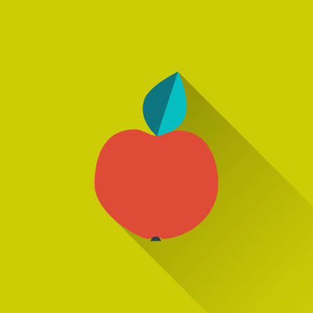 Apple - food icon on green field backdrop.のイラスト素材