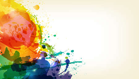 Happy Holi. Indian Fest Party celebration. Spring, festival of colour, splash, paint clouds, powder paint.のイラスト素材