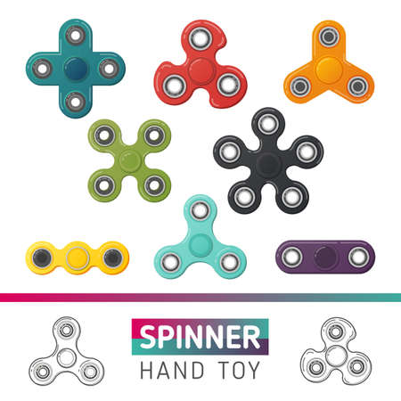 Fidget spinner icons.のイラスト素材