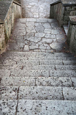 old stone staircase in the park