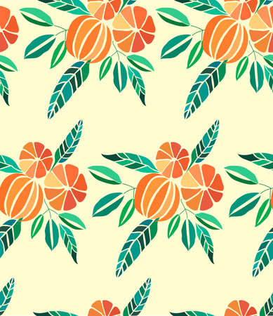 Beautiful bright colorful fruits pattern.