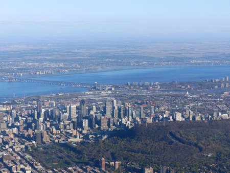 Montreal, Quebec / Canada - May 13 2017: aerial view of Montreal downtown in the afternoonのeditorial素材