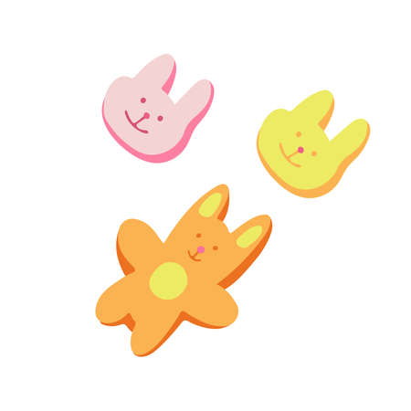 Easter rabbit biscuits. Hand drawn vector illustration isolated on white background. Great for...