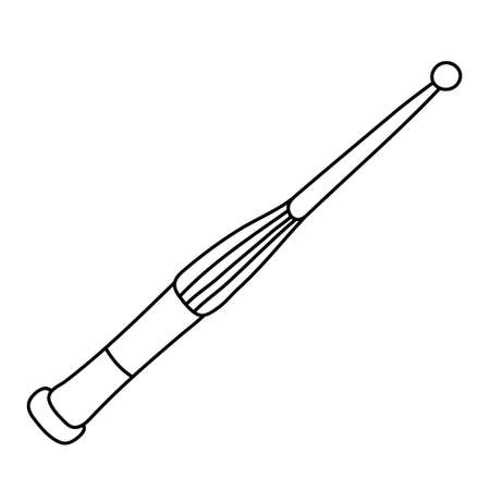 Acupuncture pen. Doodle sketch hand drawn vector illustration on white background. Isolated outline. Alternative medicine.のイラスト素材