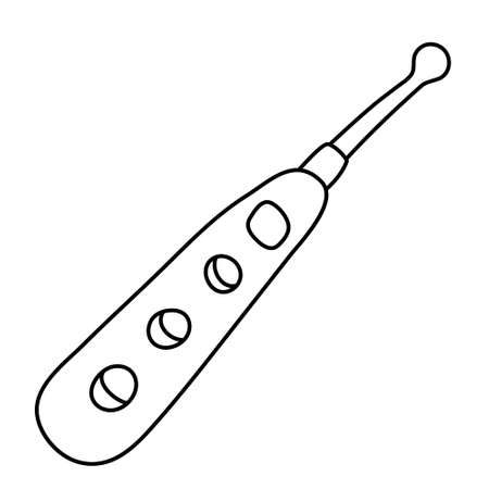 Electronic acupuncture pen. Doodle sketch hand drawn vector illustration on white background. Isolated outline. Alternative medicine.のイラスト素材