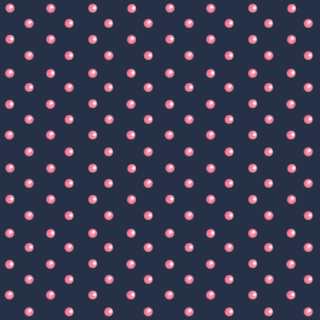 Watercolor seamless pattern with pink pearls or polka dots on dark background. Great for fabrics, wrapping papers, wallpapers, covers. Hand painted illustration.の写真素材