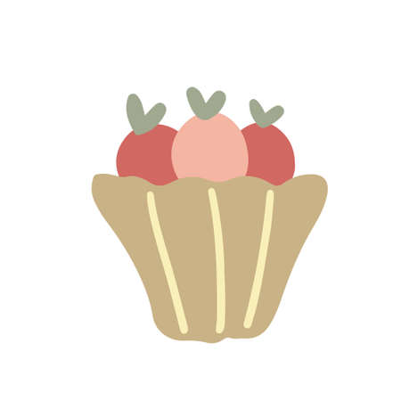 Fruit desserts hand drawn vector illustration isolated on white backgroundのイラスト素材