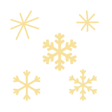 Christmas snowflake set. Hand drawn vector illustration. Great for Xmas, New year design, greeting cards.のイラスト素材