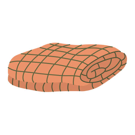 Hand drawn vector illustration of a checkered plaid. Camping and domestic life.のイラスト素材