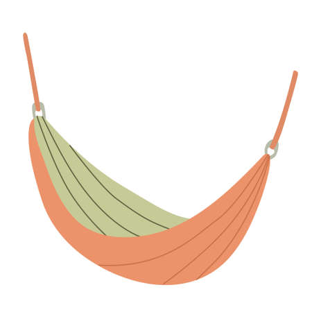 Camping hammock. Hand drawn vector illustration. Camping equipment.のイラスト素材