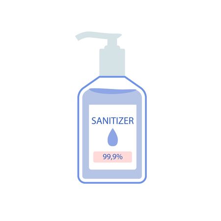 Bottle of hand sanitizer, washing gel. Vector illustration in flat style.のイラスト素材
