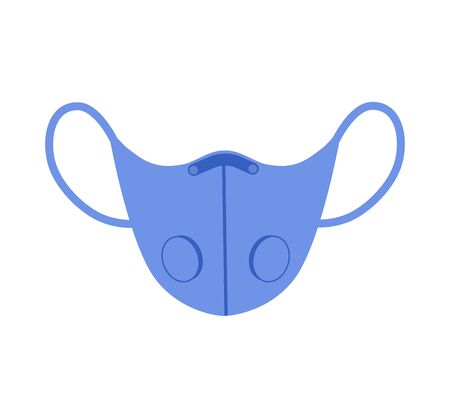 Protective face mask against viruses, dust, and harmful substances. Vector illustration in flat design style.のイラスト素材