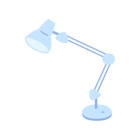 Table lamp isolated on a white background, flat icon. Vector hand-drawn illustration.のイラスト素材