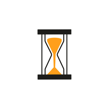 Hourglass icon isolated on a white background. Vector illustration in flat style.