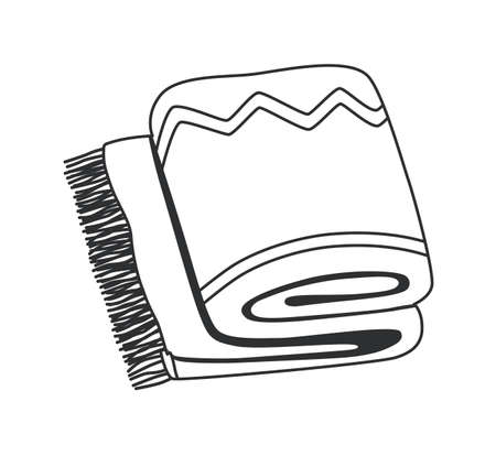 The blanket is rolled up isolated on white, the concept of a cozy home, relaxation.のイラスト素材