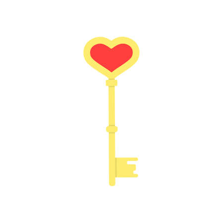 Key to the heart isolated on white. The concept of Valentines day.のイラスト素材