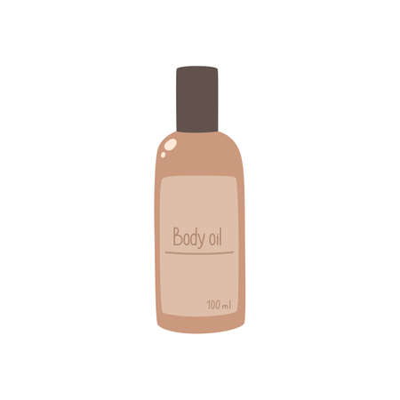 Natural body oil isolated on white. Hand-drawn vector illustration.のイラスト素材