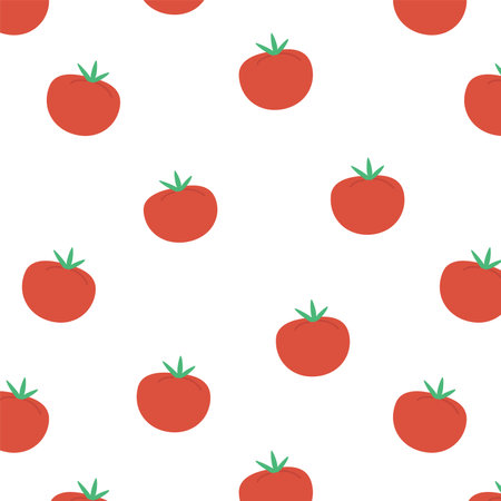 Seamless pattern with tomatoes. Repeating background with vegetablesのイラスト素材
