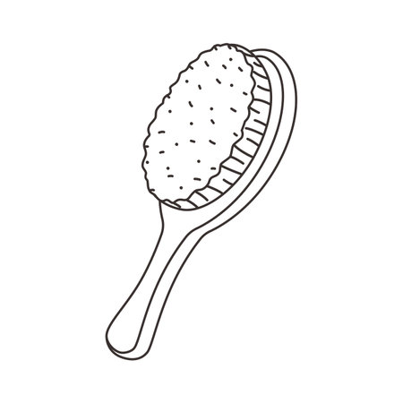 Hair comb, contour icon isolated on white.のイラスト素材