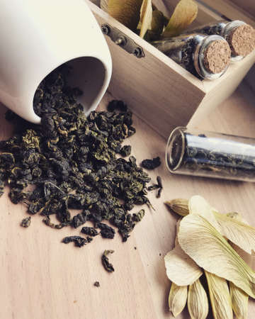 Culture and concept of drinking tea design-fresh Oolongの写真素材