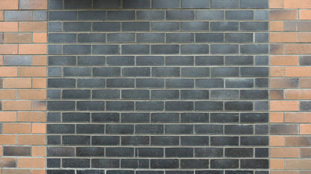 gray brick wall with white cement joints as background texture, with empty copy space, plain wall...
