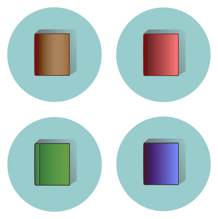 Seamless texture made of simple book images with shadows on green circlesのイラスト素材