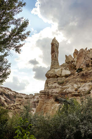 Goreme, Cappadocia, Turkey - 23 August 2019: Rock monastery in Zelve. Zelve open air museum. Cappadocia Earth Pyramids. Tourism concept.のeditorial素材
