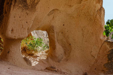 Goreme, Cappadocia, Turkey - 23 August 2019: Rock monastery in Zelve. Zelve open air museum. Cappadocia Earth Pyramids. Tourism concept.のeditorial素材