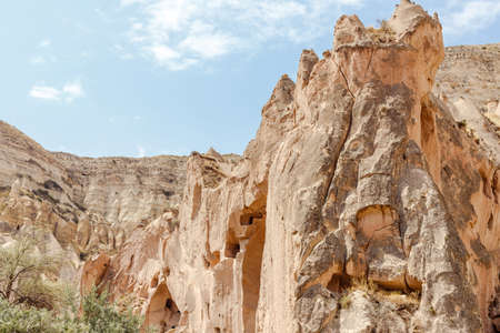 Goreme, Cappadocia, Turkey - 23 August 2019: Rock monastery in Zelve. Cappadocia Earth Pyramids. Tourism concept.のeditorial素材