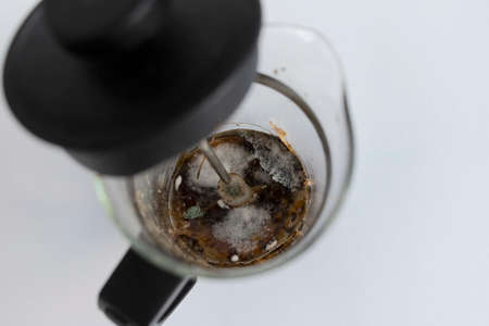 Mold in tea pot. Close-up, shallow depth of fieldの写真素材