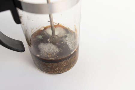 Mold in tea pot. Close-up, shallow depth of fieldの写真素材