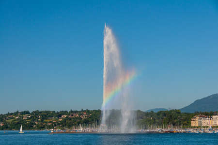 Fountain Jet D'eau on Lake Geneva, Switzerland