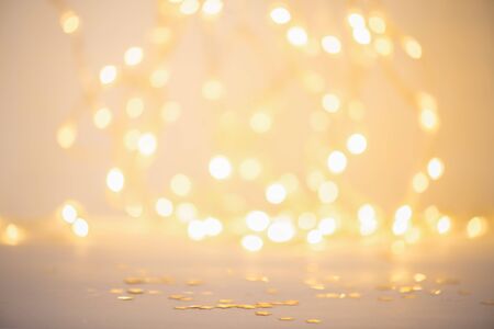Christmas and new year abstract background of blurred lights with bokeh effectの写真素材