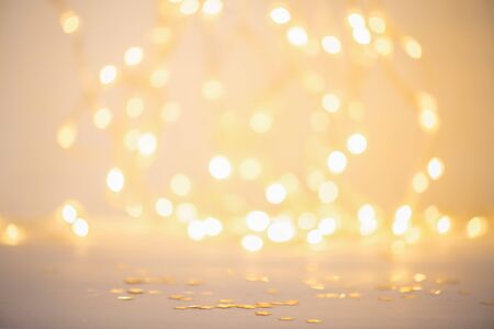 Christmas and new year abstract background of blurred lights with bokeh effect