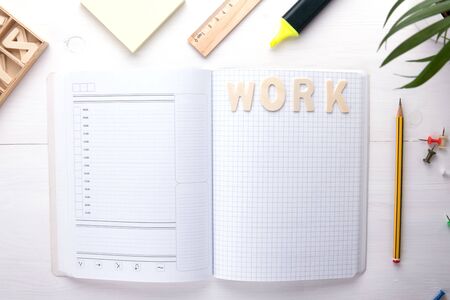 Notebook or diary or planner to organize your time, management remind concept, make your to do list, copy spaceの写真素材
