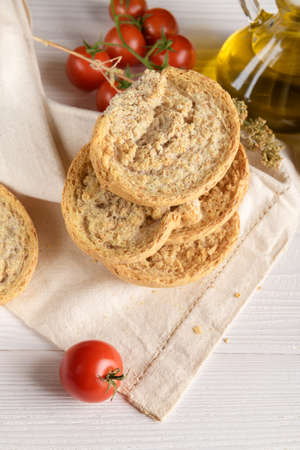 Classical apulian friselle made in Puglia, Salento by wholegrain weat